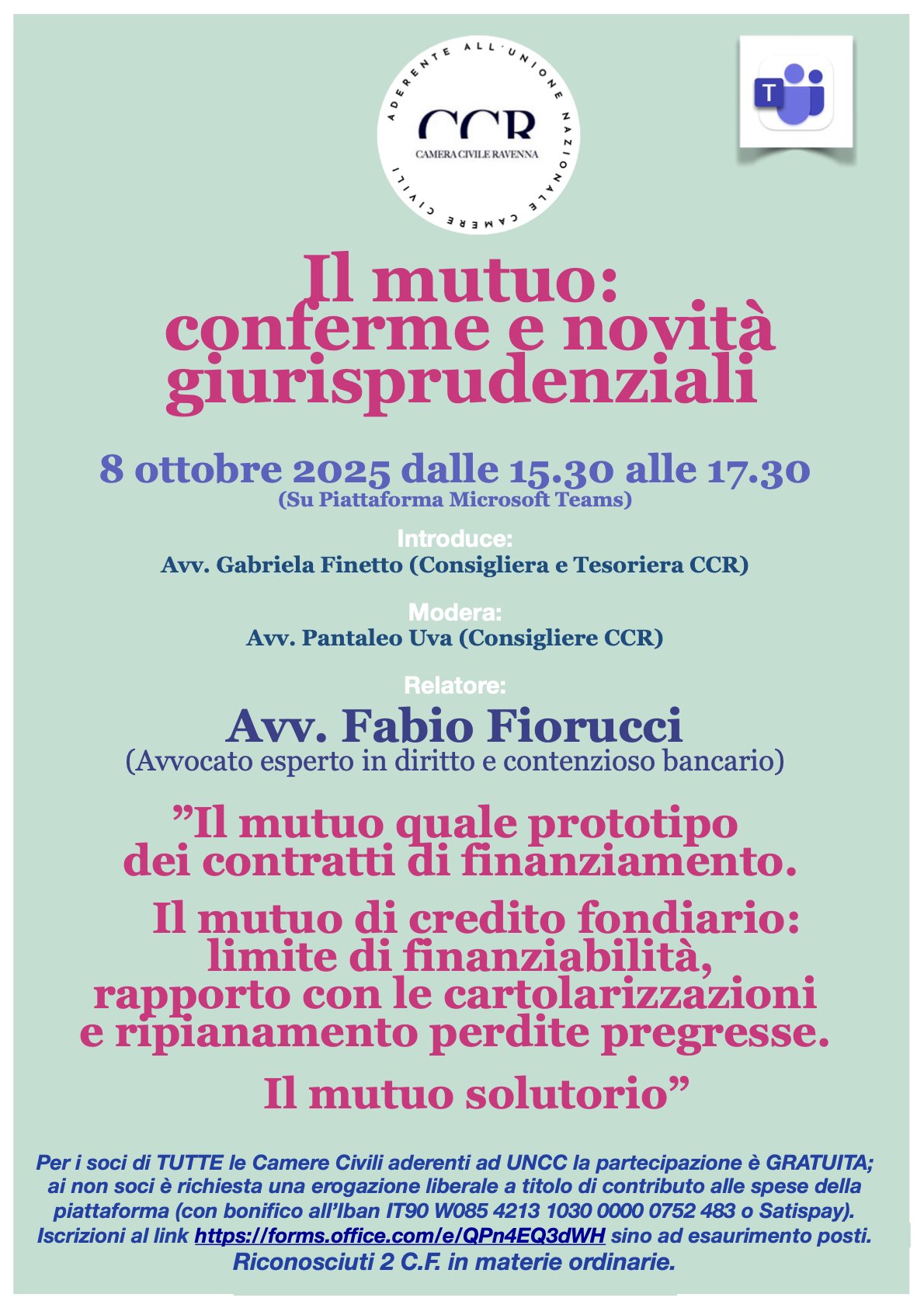 Iscrizioni al linkhttps://forms.office.com/e/QPn4EQ3dWH