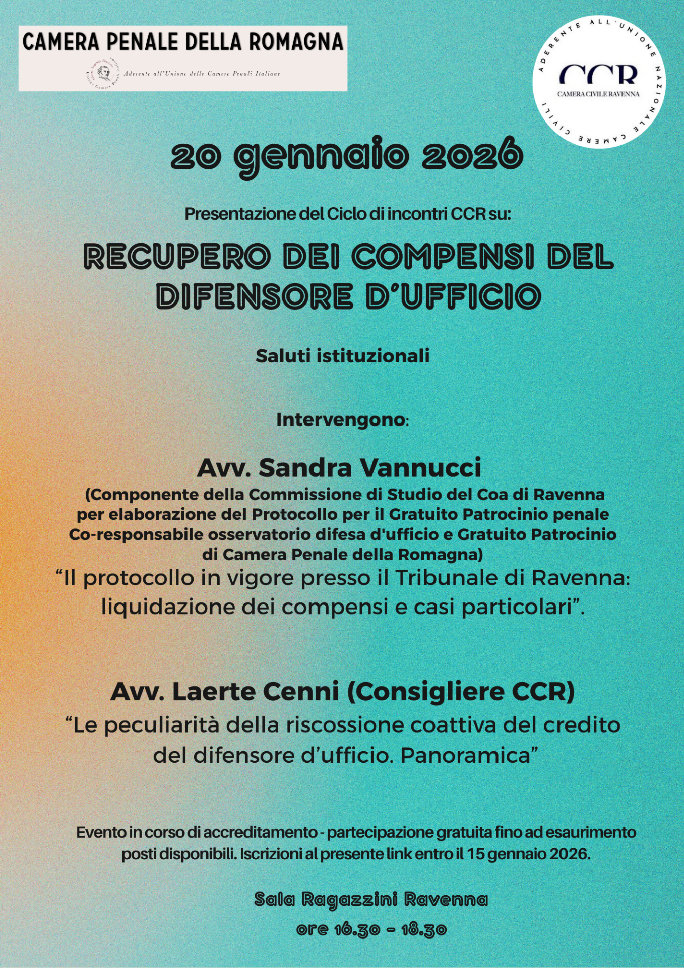 Iscrizioni al link https://tinyurl.com/2eed2jjx