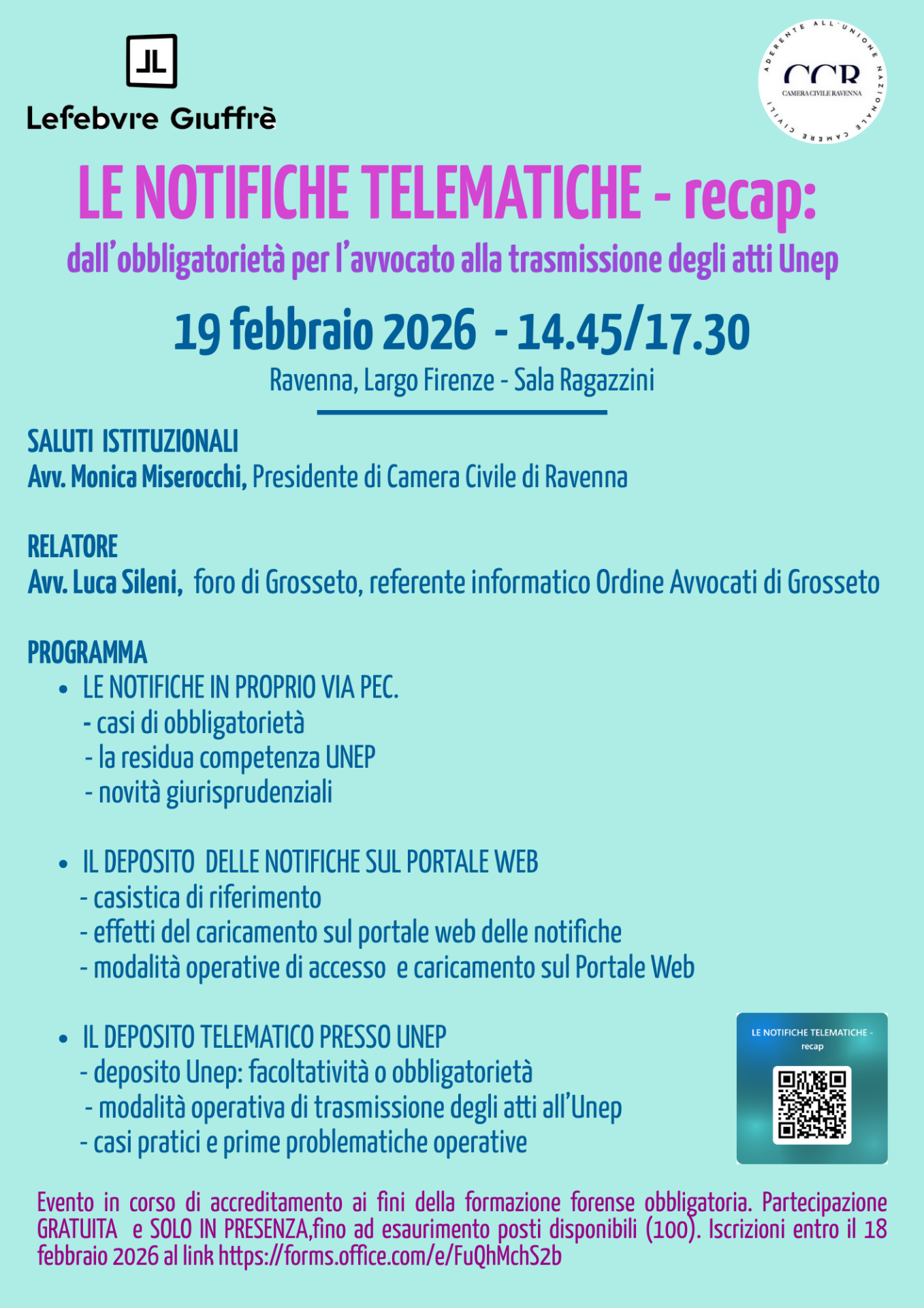 Iscrizioni al link https://forms.office.com/e/FuQhMchS2b