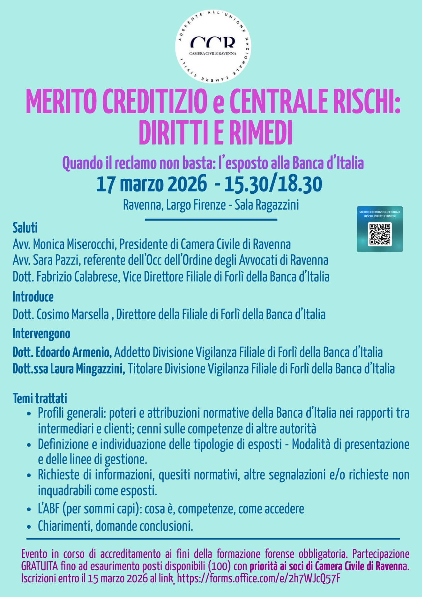 Iscrizioni al link https://forms.office.com/e/2h7WJcQ57F