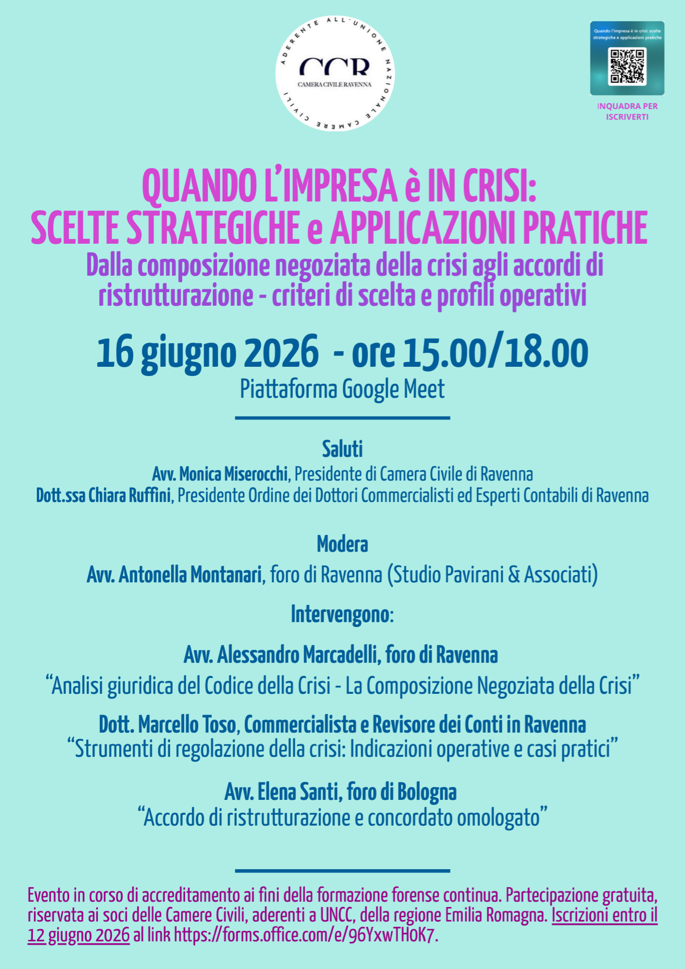 Iscrizioni al link https://forms.office.com/e/96YxwTH0K7