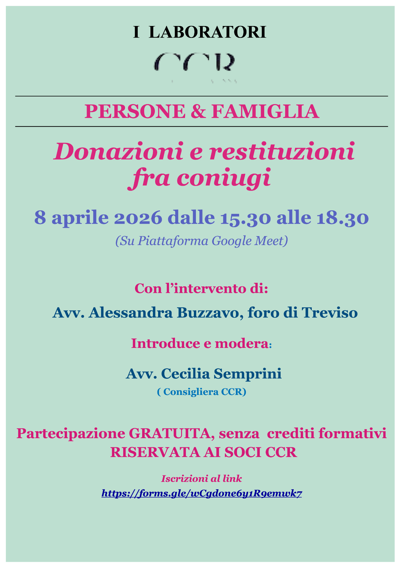 Iscrizioni alIscrizioni al link https://forms.gle/wCgdone6y1R9emwk7