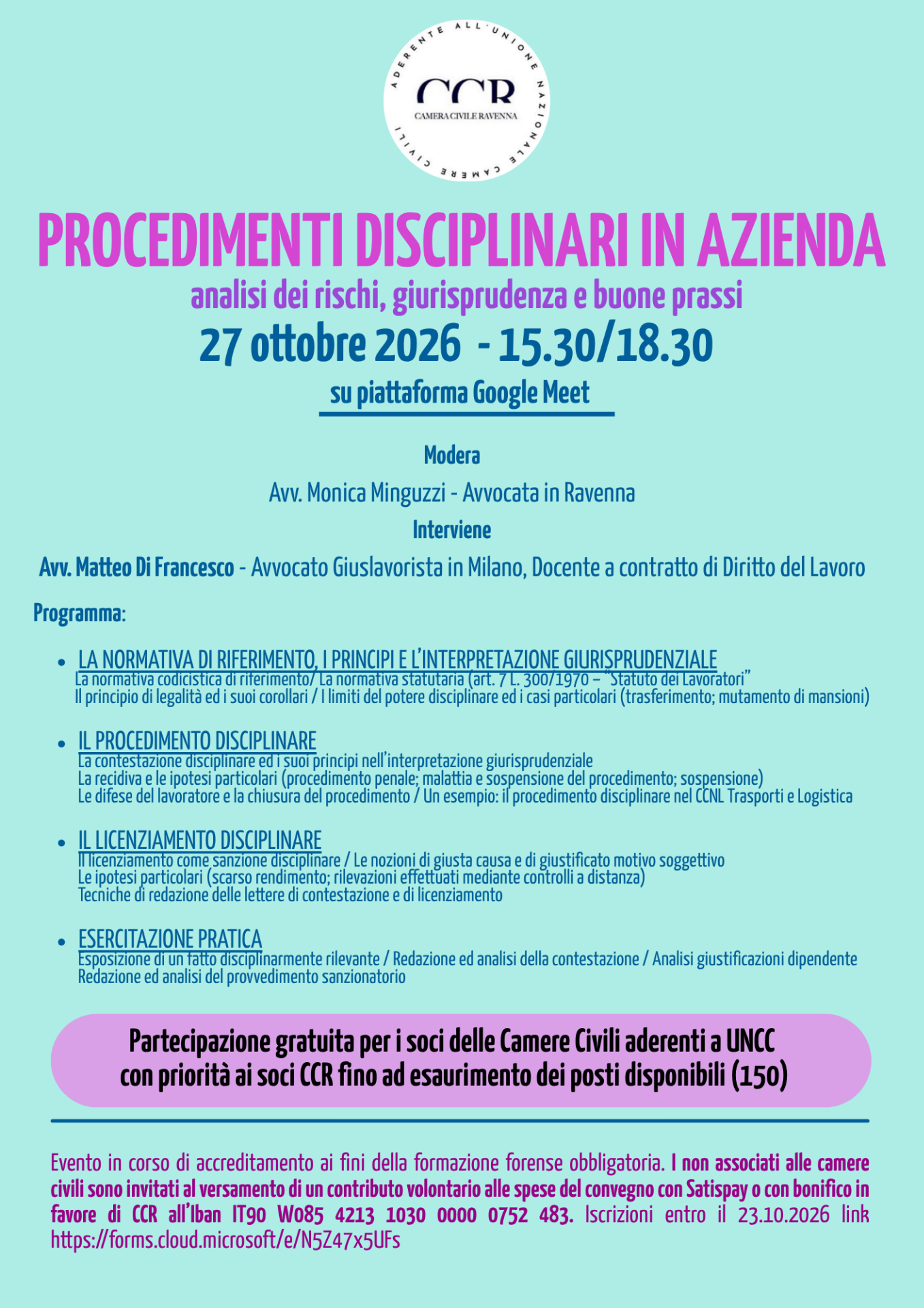 iscrizioni al link https://forms.cloud.microsoft/e/N5Z47x5UFs